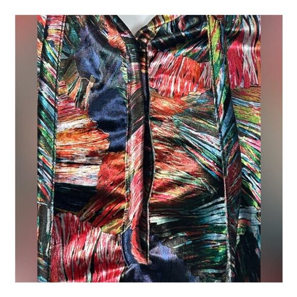 Ego Trippin’ Floral Velvet Maxi Dress Vintage Retro Vibrant XS - Picture 10 of 14